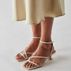 DOLCEVITA SANDALS BAYLOR HEELS IVORY LEATHER