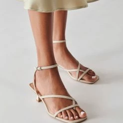DOLCEVITA SANDALS BAYLOR HEELS IVORY LEATHER