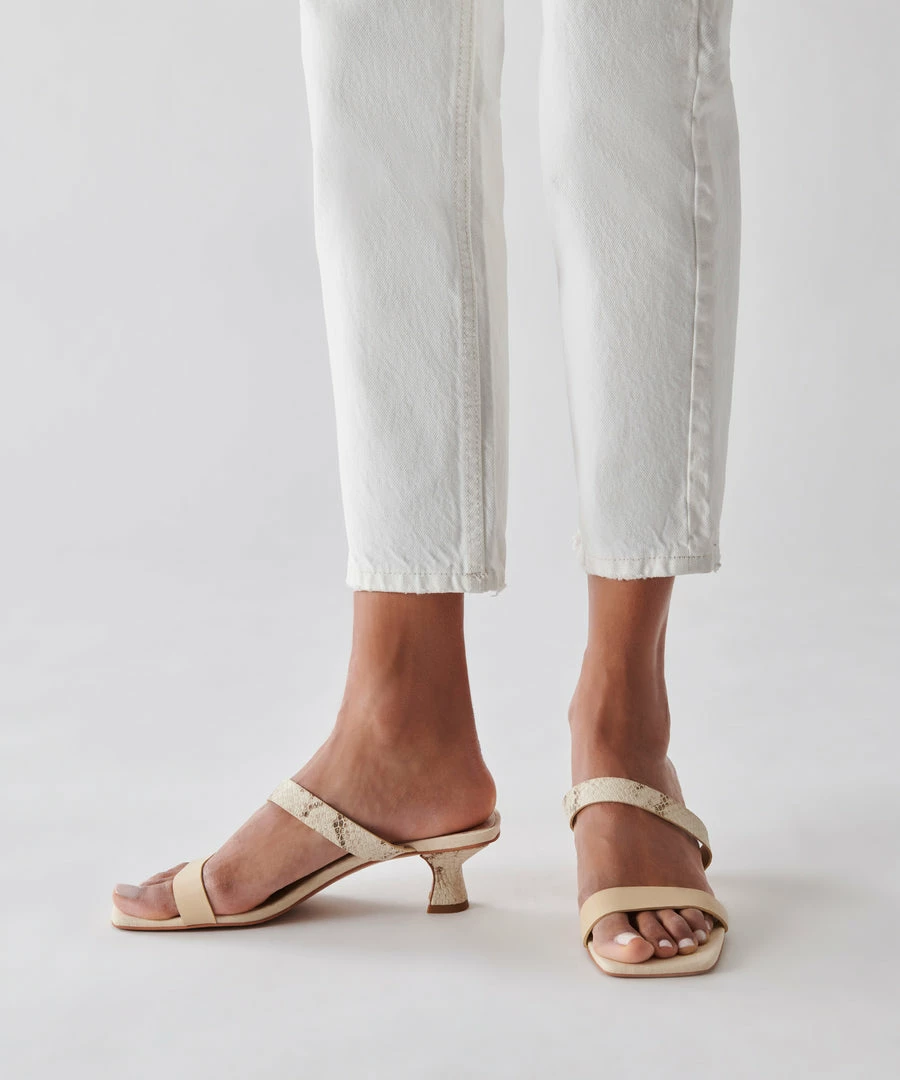 DOLCEVITA BERTIE HEELS CREAM LEATHER