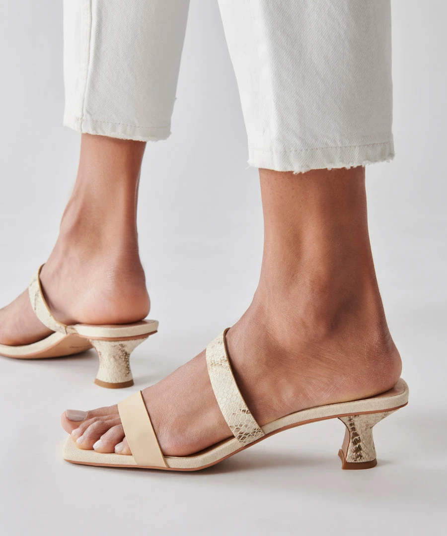 DOLCEVITA BERTIE HEELS CREAM LEATHER