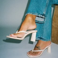 DOLCEVITA TASH HEELS IVORY LEATHER SANDALS