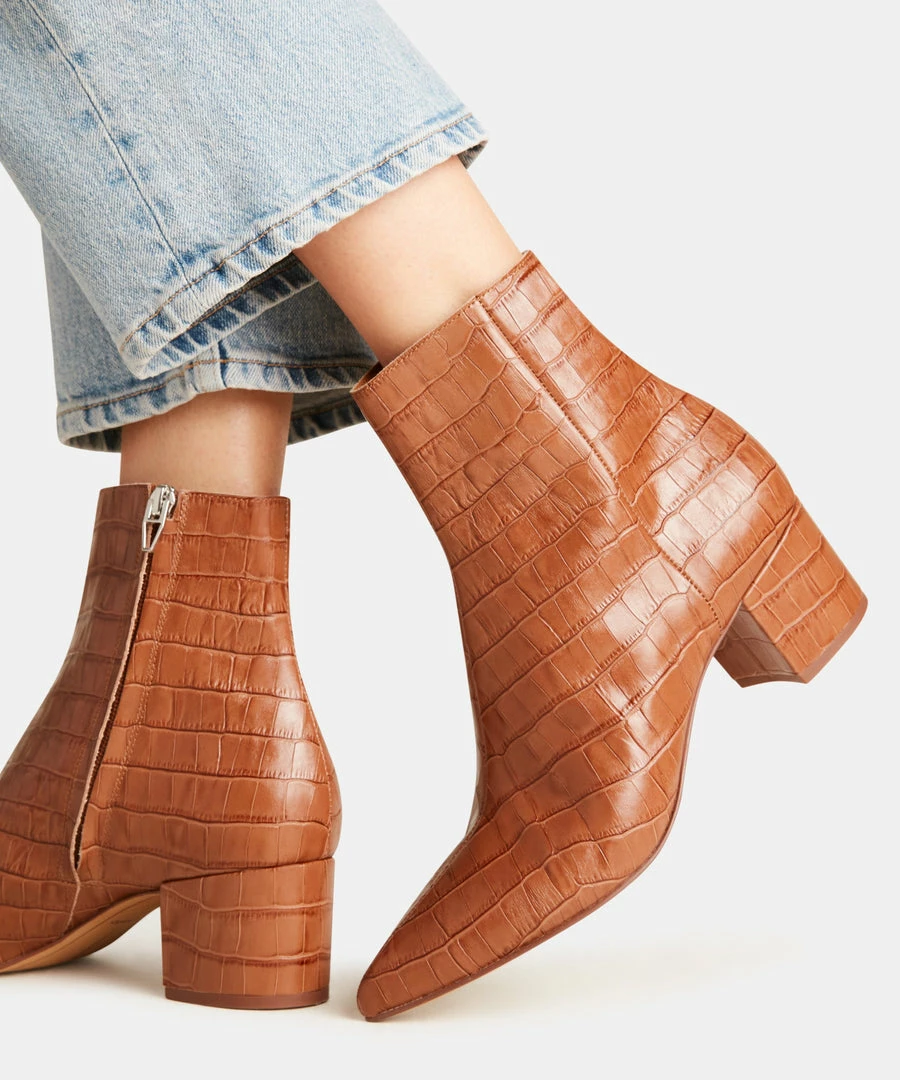 Recurate RESALE BEL BOOTIES COGNAC CROCO Re:vita