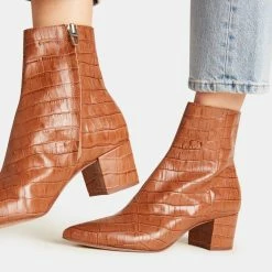 Recurate RESALE BEL BOOTIES COGNAC CROCO Re:vita