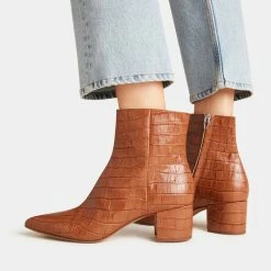 Recurate RESALE BEL BOOTIES COGNAC CROCO Re:vita