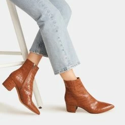 Recurate RESALE BEL BOOTIES COGNAC CROCO Re:vita