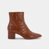 Recurate RESALE BEL BOOTIES COGNAC CROCO Re:vita