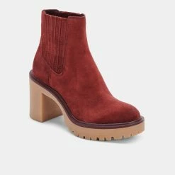 DOLCEVITA CASTER H2O BOOTIES MAROON SUEDE
