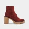 DOLCEVITA CASTER H2O BOOTIES MAROON SUEDE