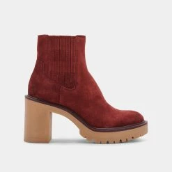 DOLCEVITA CASTER H2O BOOTIES MAROON SUEDE