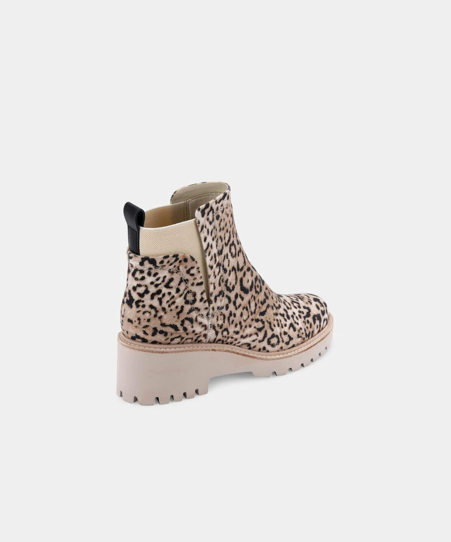 Recurate HUEY BOOTIES BEIGE LEOPARD CANVAS Re:vita