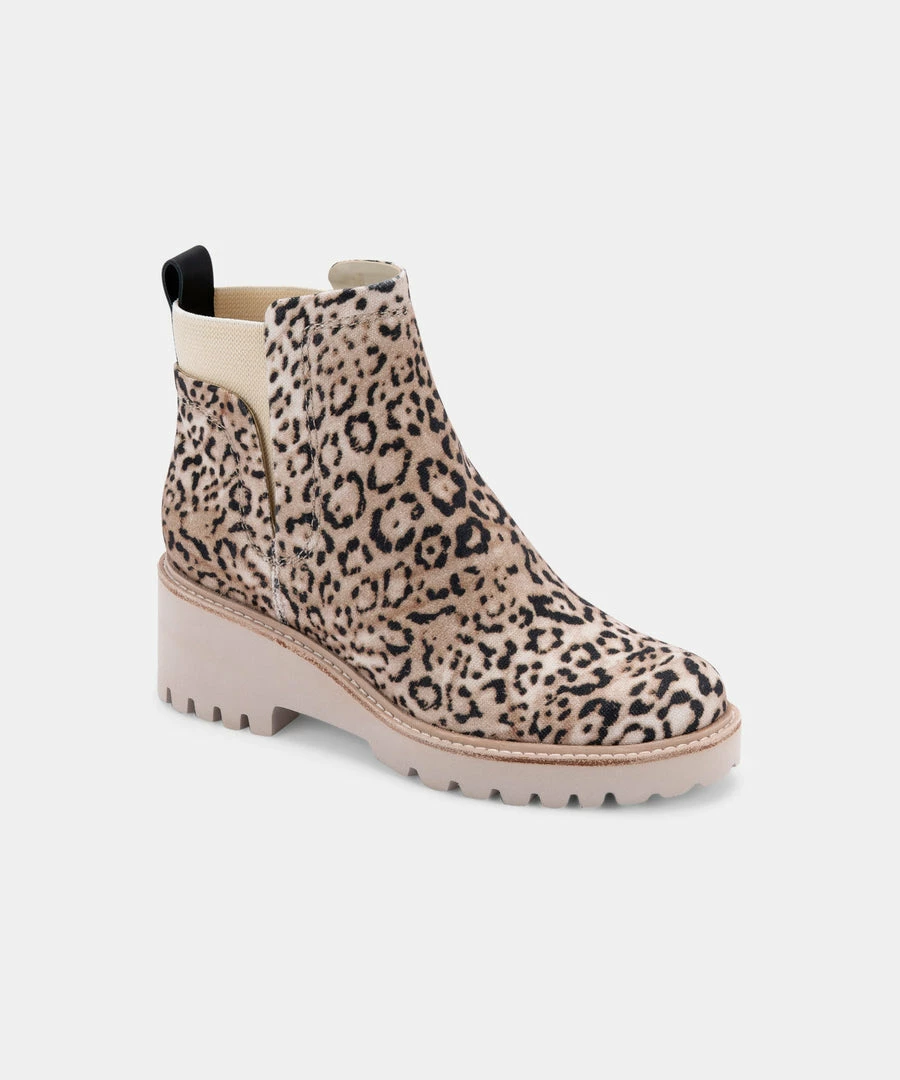 Recurate HUEY BOOTIES BEIGE LEOPARD CANVAS Re:vita