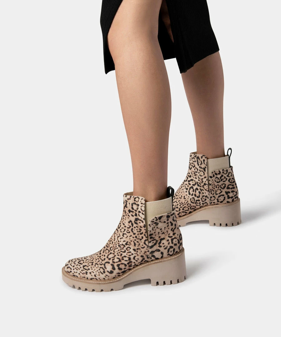 Recurate HUEY BOOTIES BEIGE LEOPARD CANVAS Re:vita