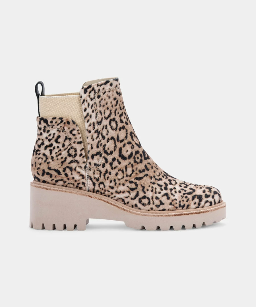 Recurate HUEY BOOTIES BEIGE LEOPARD CANVAS Re:vita