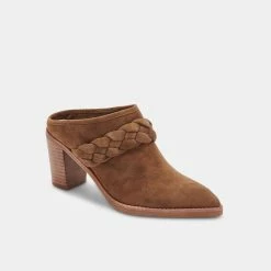 DOLCEVITA SERLA MULES DK BROWN SUEDE MULES & CLOGS