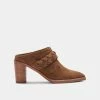 DOLCEVITA SERLA MULES DK BROWN SUEDE MULES & CLOGS