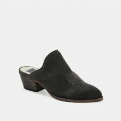 DOLCEVITA SHILOH MULES ANTHRACITE SUEDE MULES & CLOGS