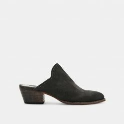 DOLCEVITA SHILOH MULES ANTHRACITE SUEDE MULES & CLOGS