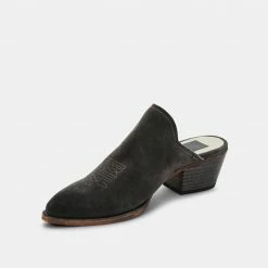 DOLCEVITA SHILOH MULES ANTHRACITE SUEDE MULES & CLOGS