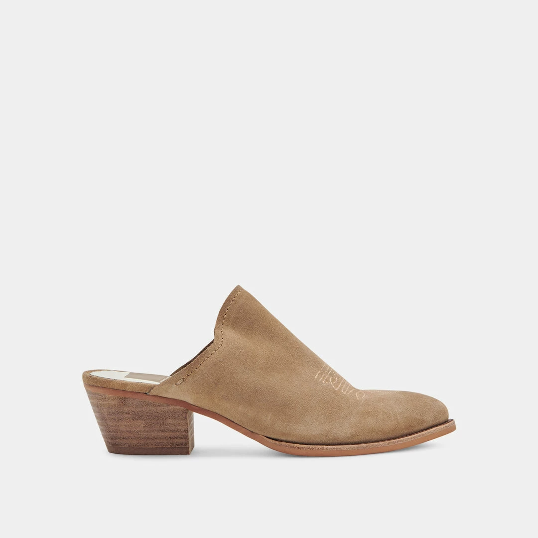 DOLCEVITA SHILOH MULES TRUFFLE SUEDE