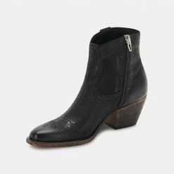 Recurate SILMA BOOTIES BLACK LEATHER Re:vita