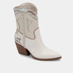Recurate RESALE LORAL BOOTIES IVORY LEATHER Re:vita