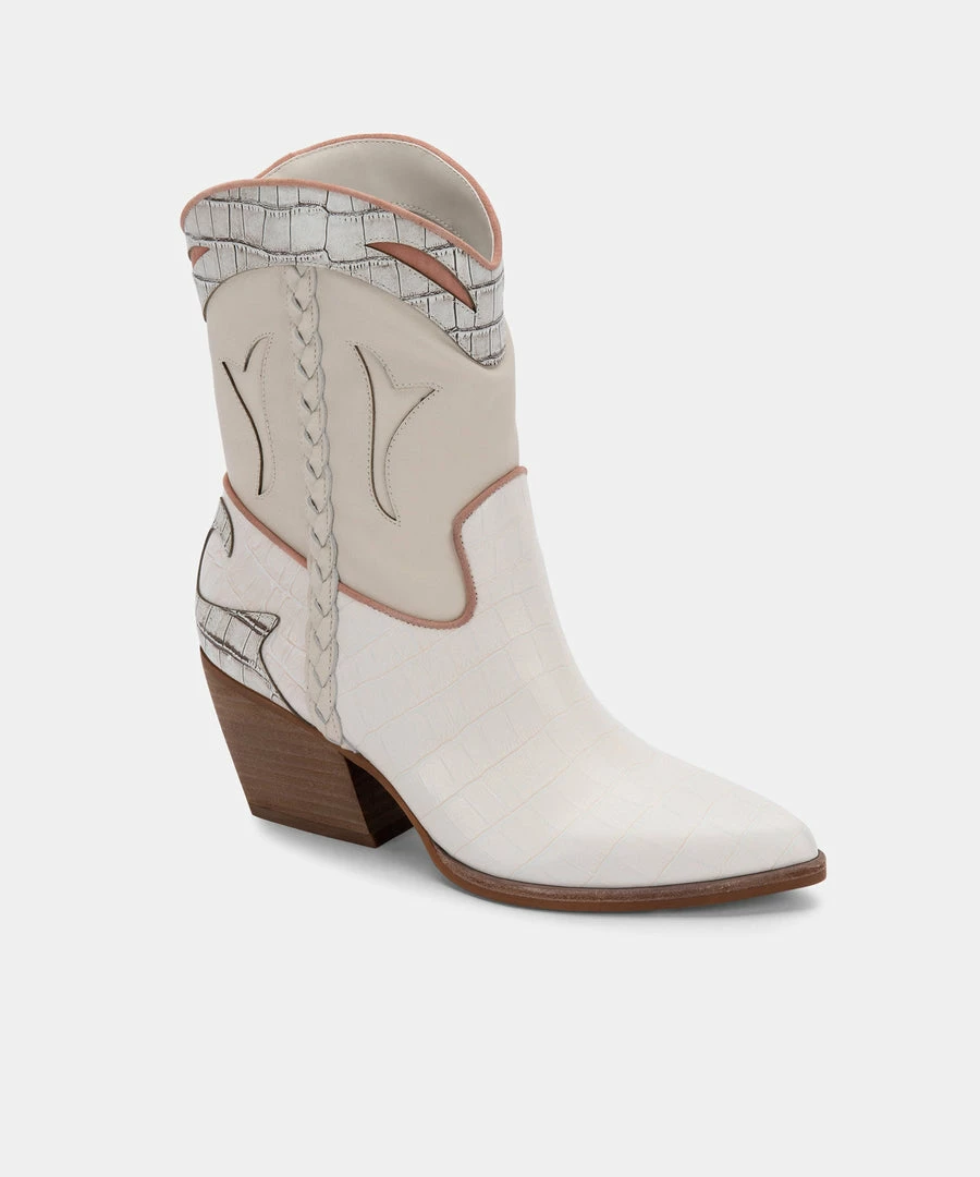 Recurate RESALE LORAL BOOTIES IVORY LEATHER Re:vita