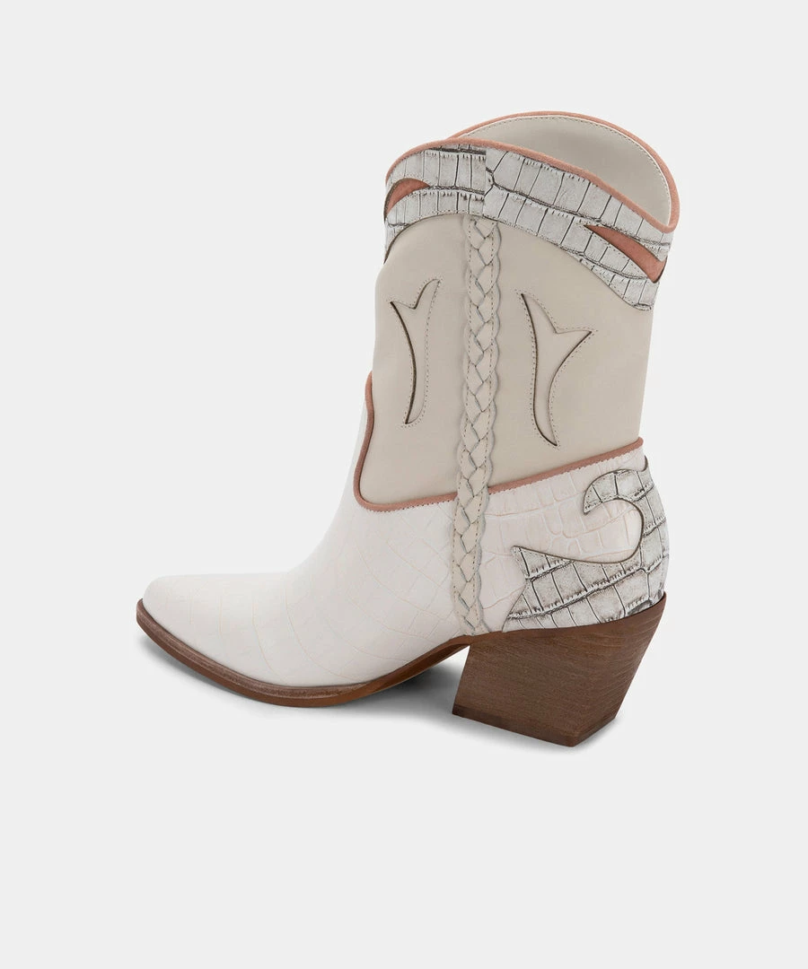 Recurate RESALE LORAL BOOTIES IVORY LEATHER Re:vita