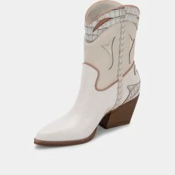 Recurate RESALE LORAL BOOTIES IVORY LEATHER Re:vita