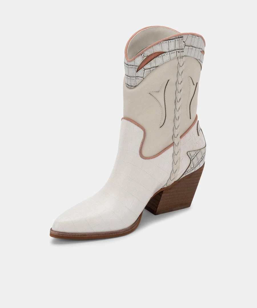 Recurate RESALE LORAL BOOTIES IVORY LEATHER Re:vita