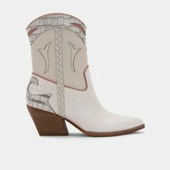 Recurate RESALE LORAL BOOTIES IVORY LEATHER Re:vita