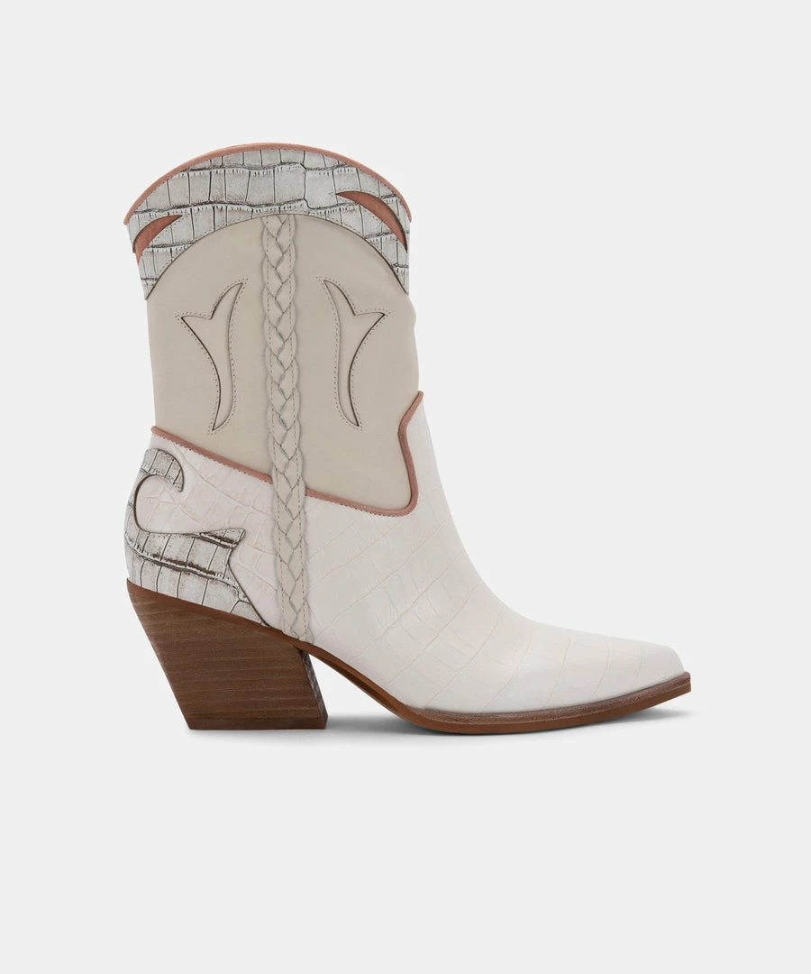 Recurate RESALE LORAL BOOTIES IVORY LEATHER Re:vita