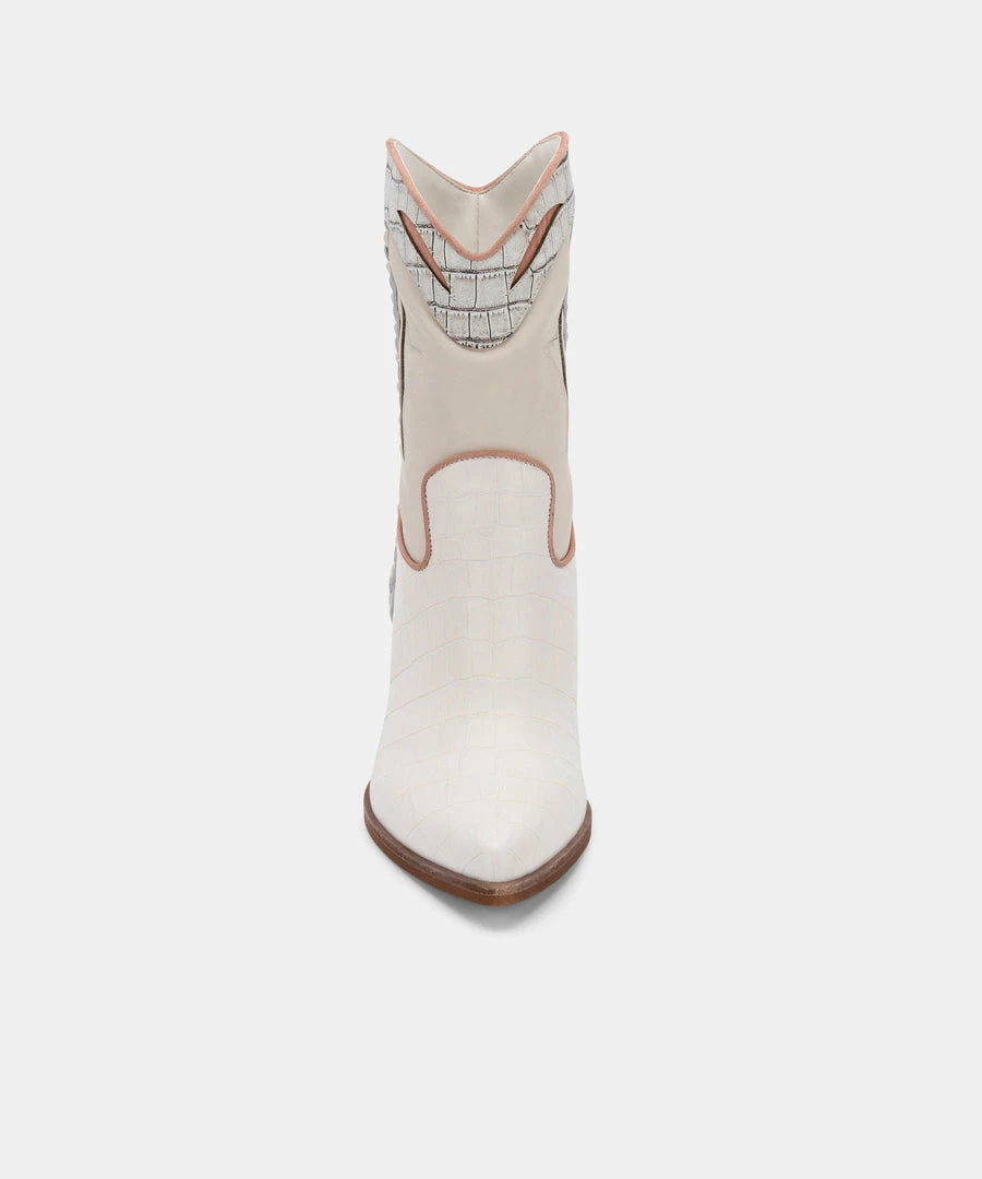 Recurate RESALE LORAL BOOTIES IVORY LEATHER Re:vita