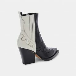 DOLCEVITA BEAUX BOOTS BLACK WHITE LEATHER BOOTIES