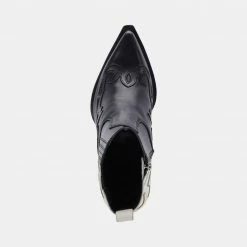 DOLCEVITA BEAUX BOOTS BLACK WHITE LEATHER BOOTIES