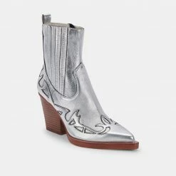 DOLCEVITA BOOTIES BEAUX BOOTS SILVER LEATHER