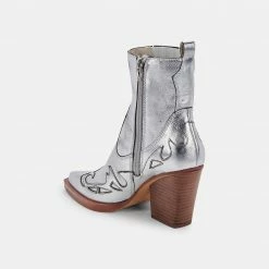 DOLCEVITA BOOTIES BEAUX BOOTS SILVER LEATHER