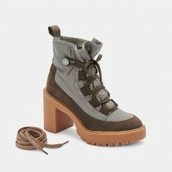 Recurate CELIDA BOOTS OLIVE MULTI NYLON Re:vita RESALE