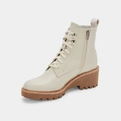 DOLCEVITA HINTO BOOTS IVORY LEATHER