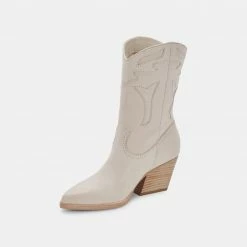 DOLCEVITA LIONA BOOTS IN IVORY LEATHER