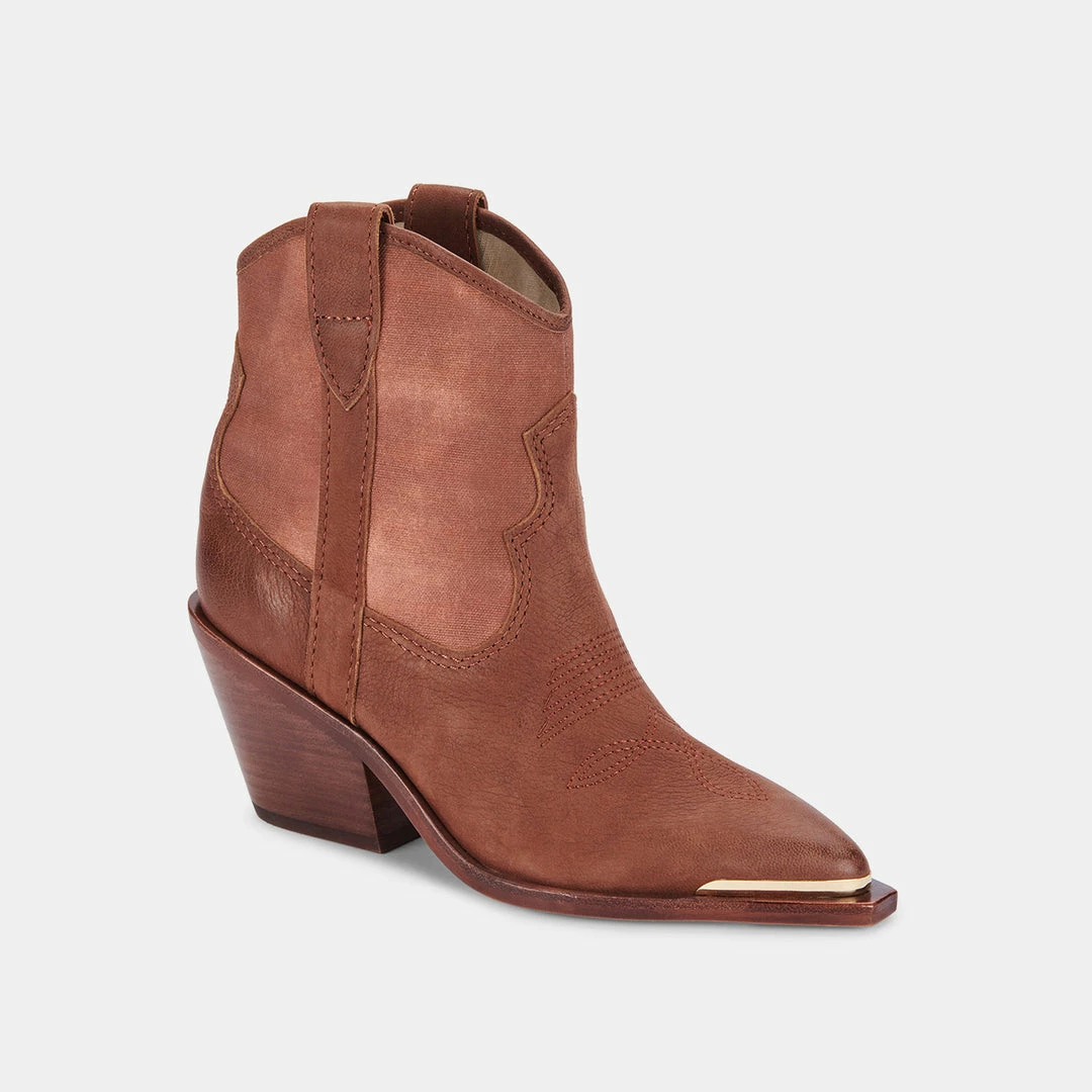 DOLCEVITA NASHE BOOTIES CHOCOLATE LEATHER