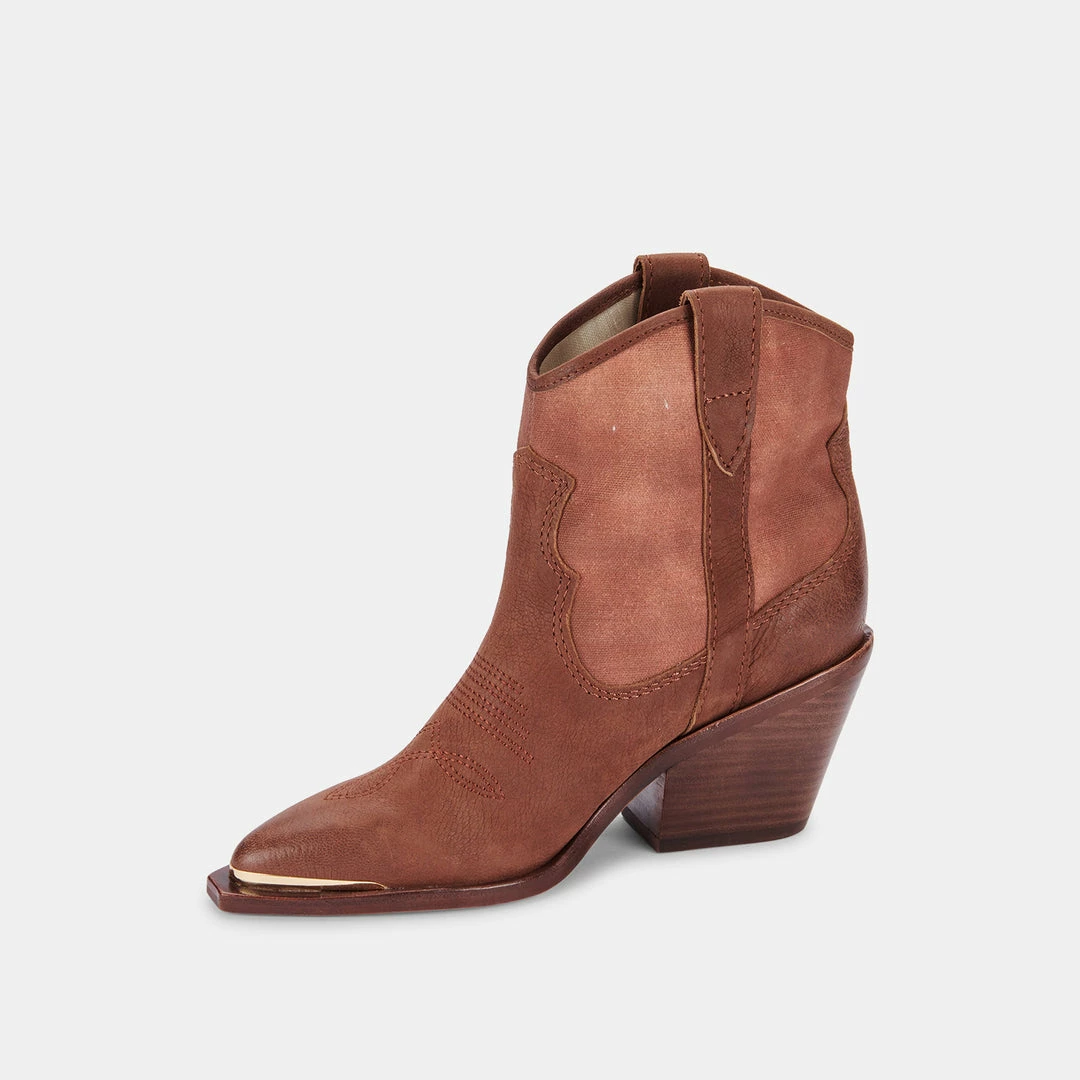 DOLCEVITA NASHE BOOTIES CHOCOLATE LEATHER