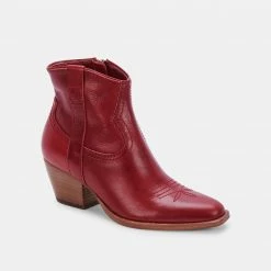 DOLCEVITA SILMA BOOTIES IN RED LEATHER