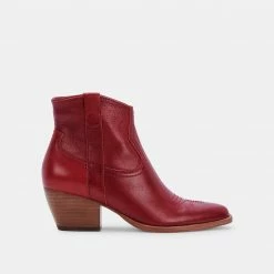 DOLCEVITA SILMA BOOTIES IN RED LEATHER