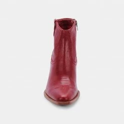 DOLCEVITA SILMA BOOTIES IN RED LEATHER