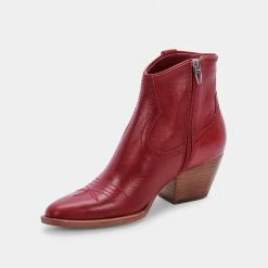DOLCEVITA SILMA BOOTIES IN RED LEATHER