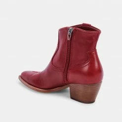DOLCEVITA SILMA BOOTIES IN RED LEATHER