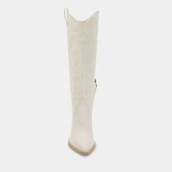 DOLCEVITA SOLEI BOOTS WHITE EMBOSSED LEATHER