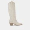 DOLCEVITA SOLEI BOOTS WHITE EMBOSSED LEATHER