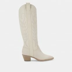 DOLCEVITA SOLEI BOOTS WHITE EMBOSSED LEATHER