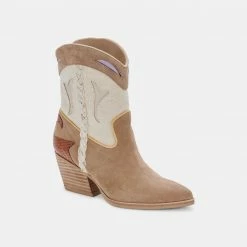 Recurate RESALE LORAL BOOTIES IN TAUPE MULTI SUEDE - Re:vita